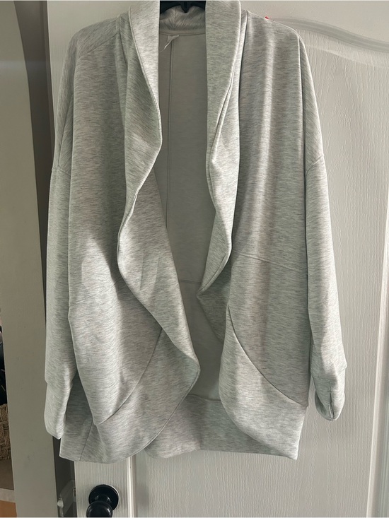 Yogalicious Sweaters - Yogalicious Heather Gray Draped Open-Front Cardigan
